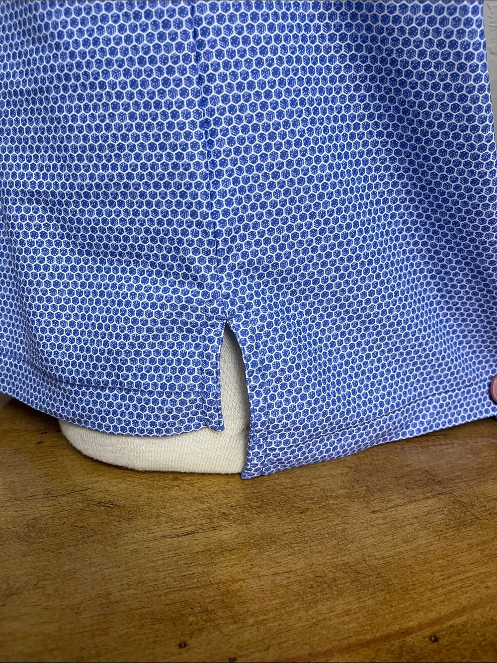 Peter Millar TPC Sawgrass Blue Geo-Print Performance Polo - Picture 4 of 5